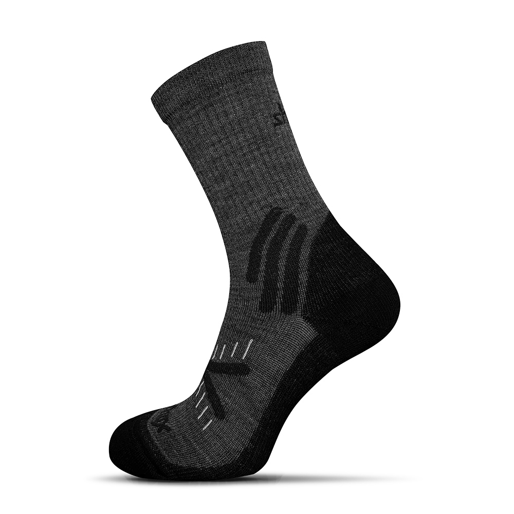 Merino trekové ponožky - tmavě šedá, L (44-46)